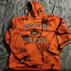Old Time Hockey Causeway Collection Toronto Maple Leafs Neon Orange‎ Hoodie